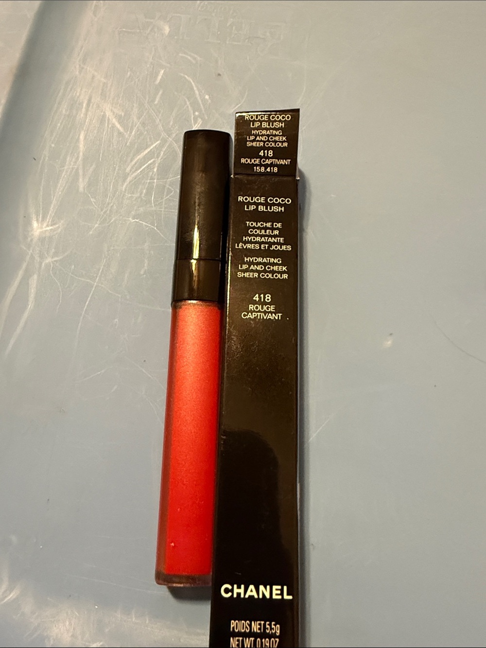 CHANEL Rouge Coco Lip Blush 418 Rouge Captivant - Bright Red for lip & cheek